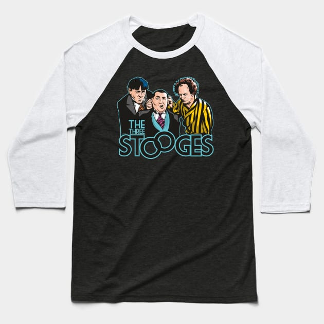 The Three Stooges Baseball T-Shirt by Jamie Lee Art